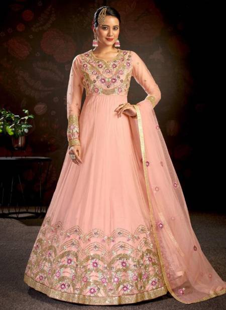 Light Pink Colour HOTLADY NASHEEN 3 Fancy Wedding Wear Heavy New Long Anarkali Suit Collection 7913